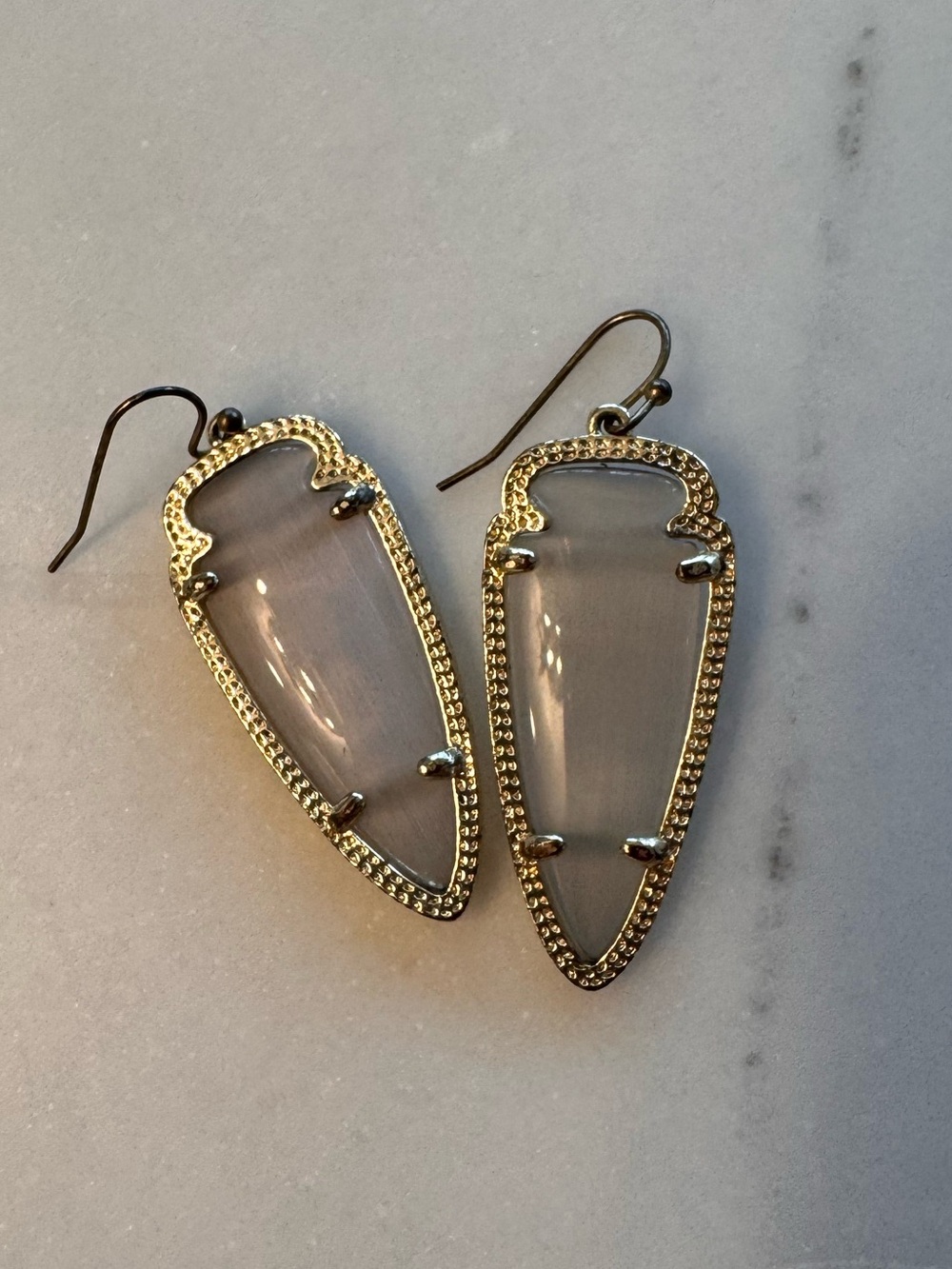 Kendra Scott Champagne Crystal Teardrop Halo Earrings